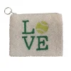 The Beaded Tennis Love Pouch in White
