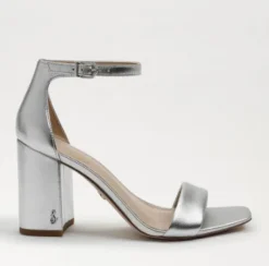 The Block Heel Dress Sandal in Silver