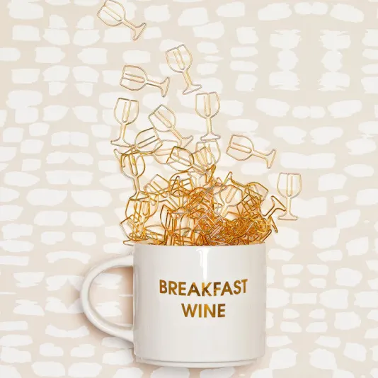 The Breakfast Wine Mug in White Gold