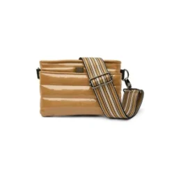 The Crossbody Bum Bag in Camel Patent