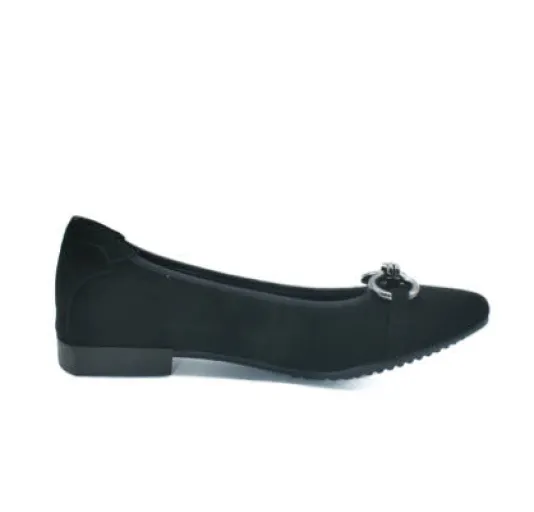 The Flexible Pointed Flat with Ornament in Black