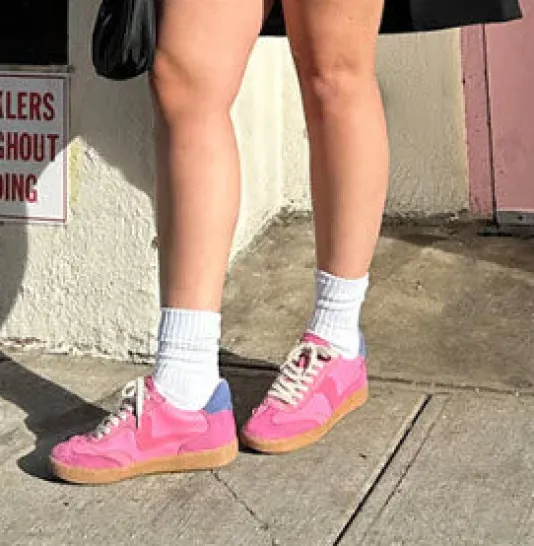 The Gum Sole Court Lace Sneaker in Pink