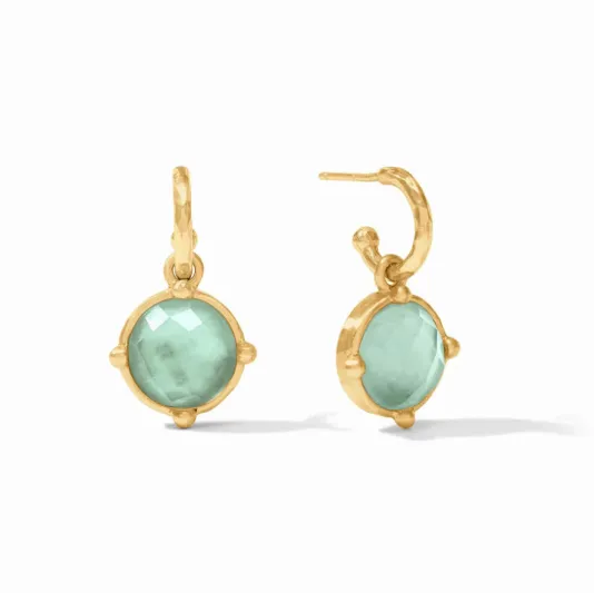 The Honeybee Hoop and Charm in Aquamarine