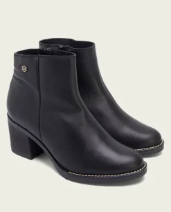 The Inside Zip Ankle Bootie in Black