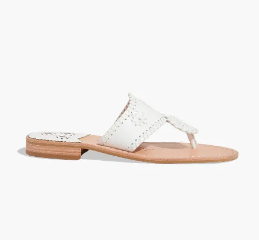 The Jacks Flat Sandal in White