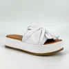 The Knotted Flatform Slide Sandal in White