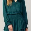 The Long Sleeve Mini Dress in Forest Green