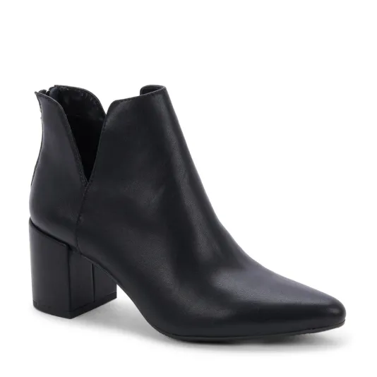The Mid Stack Heel Bootie in Black