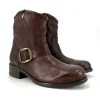 The Moto Bootie in Marron Brown