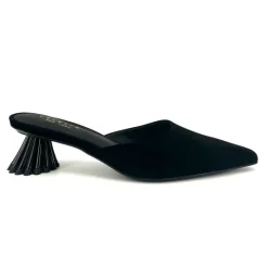 The Mule with Sculpted Heel in Black