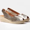 The Peep Toe Espadrille in Platinum