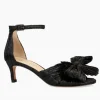 The Pleated Bow Sandal in Black