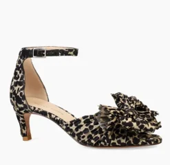 The Pleated Bow Sandal in Leopard