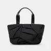 The Pleated Nylon Tote in Black
