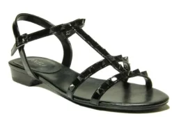 The Pyramid Stud Sandal in Black