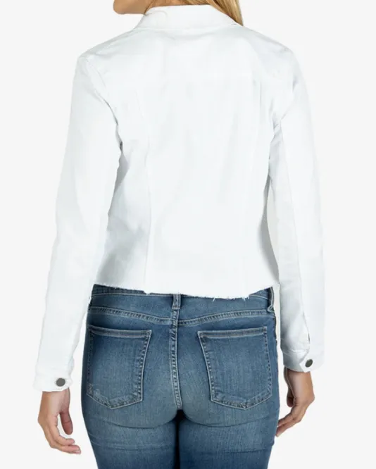 The Raw Hem Jean Jacket in White