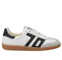 The Retro Soccer Lace Sneaker in White Black