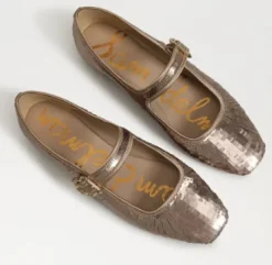 The Sequin Maryjane Ballet in Molten Gold