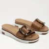 The Sport Slide with Tortoise Buckle in Cuoio