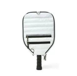 The Sporty Sleeve Pickle Racket Cover in White Patent