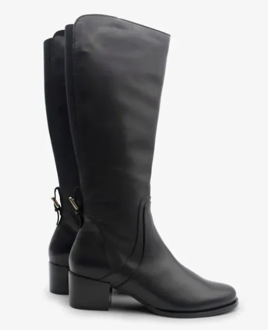 The Tall Riding Boot with Back Gore in Black