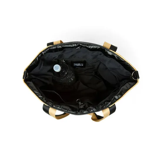 The Trailblazer Shoulder Bag in Dune Raffia and Black