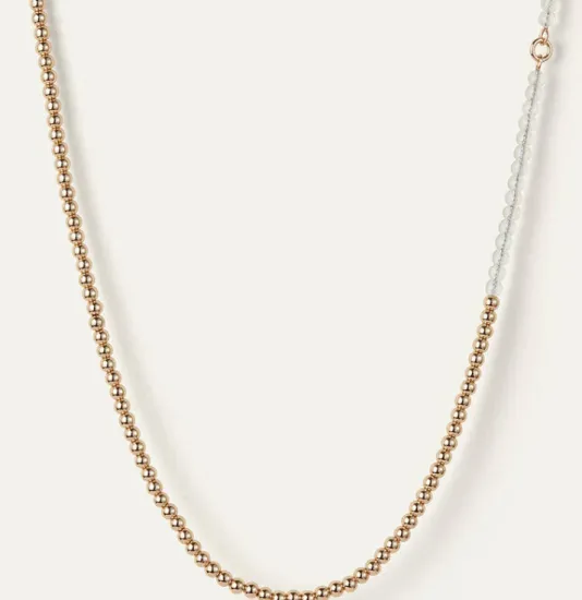 The Two Tone Beaded Choker in Gold Clear
