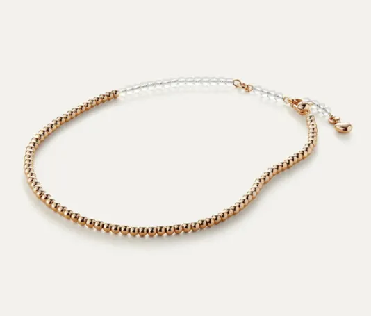 The Two Tone Beaded Choker in Gold Clear