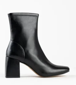 The Vegan Stretch Ankle Bootie in Black