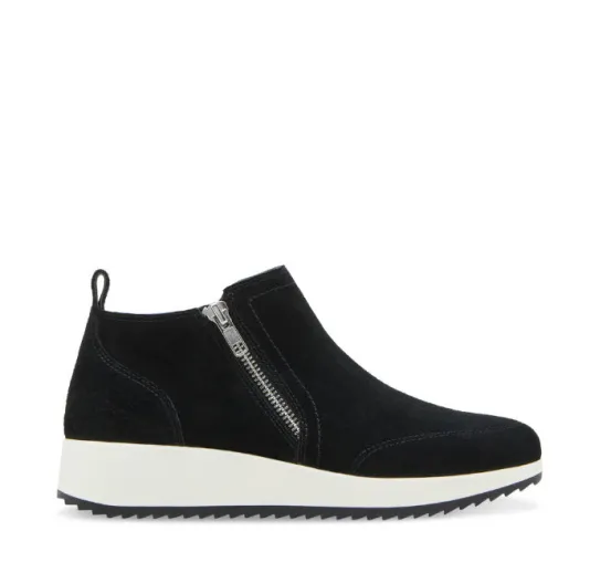 The Waterproof Zip Wedge Sneaker in Black
