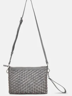 The Woven Crossbody in Gun Metal