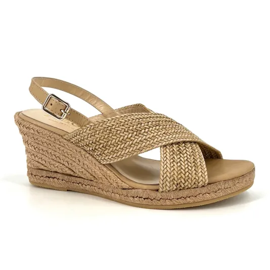 The Woven Leather Espadrille in Natural